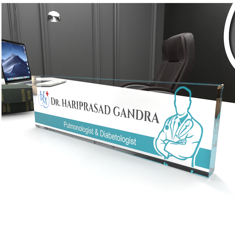 Customize Desk Name Plates for Doctors Male Design ooclas